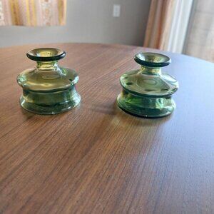 Dansk Designs Made in France Uranium Glass Candleholders